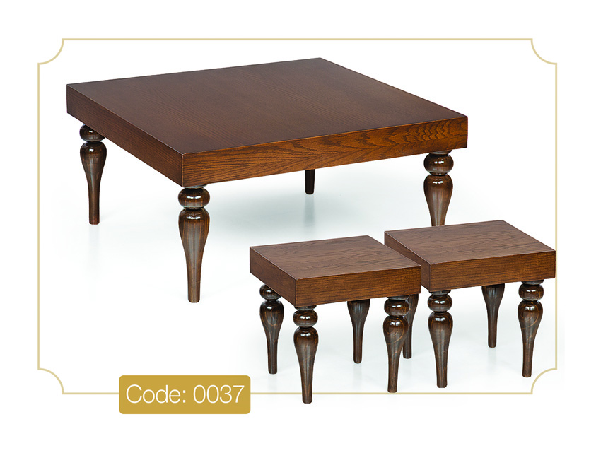 خرید جلو مبلی و عسلی مدل 0037 نگین چوب صفحه MDF پایه چوب رنگی