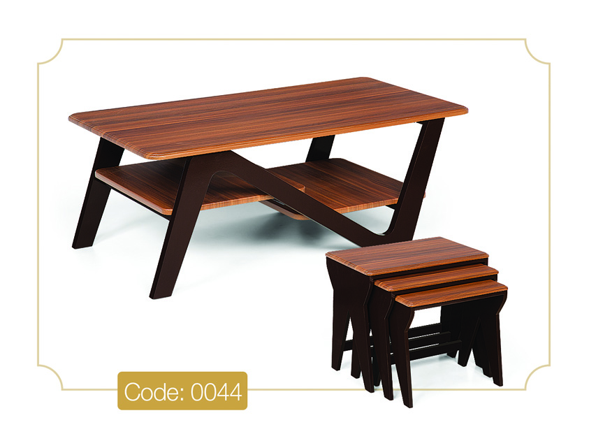 خرید جلو مبلی و عسلی مدل 0044 نگین چوب صفحه MDF پایه چوب رنگی