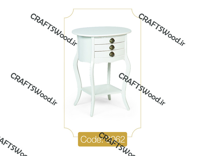 میز تلفن مدل 0062 نگین چوب صفحه MDF پایه چوب رنگی
