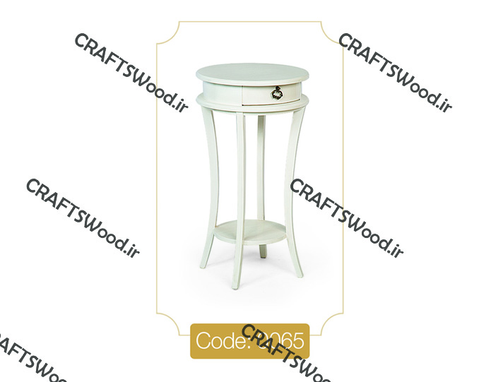 میز تلفن مدل 0065 نگین چوب صفحه MDF پایه چوب رنگی
