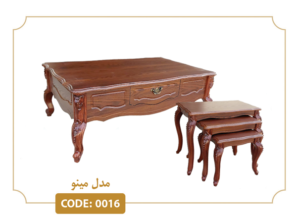 خرید جلومبلی و عسلی مینو مدل 0016 صفحه MDF وکیوم پایه پلیمری