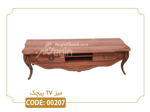 خرید میز تلویزیون پیچک مدل 00207 ام دی اف وکیوم پایه پلیمری